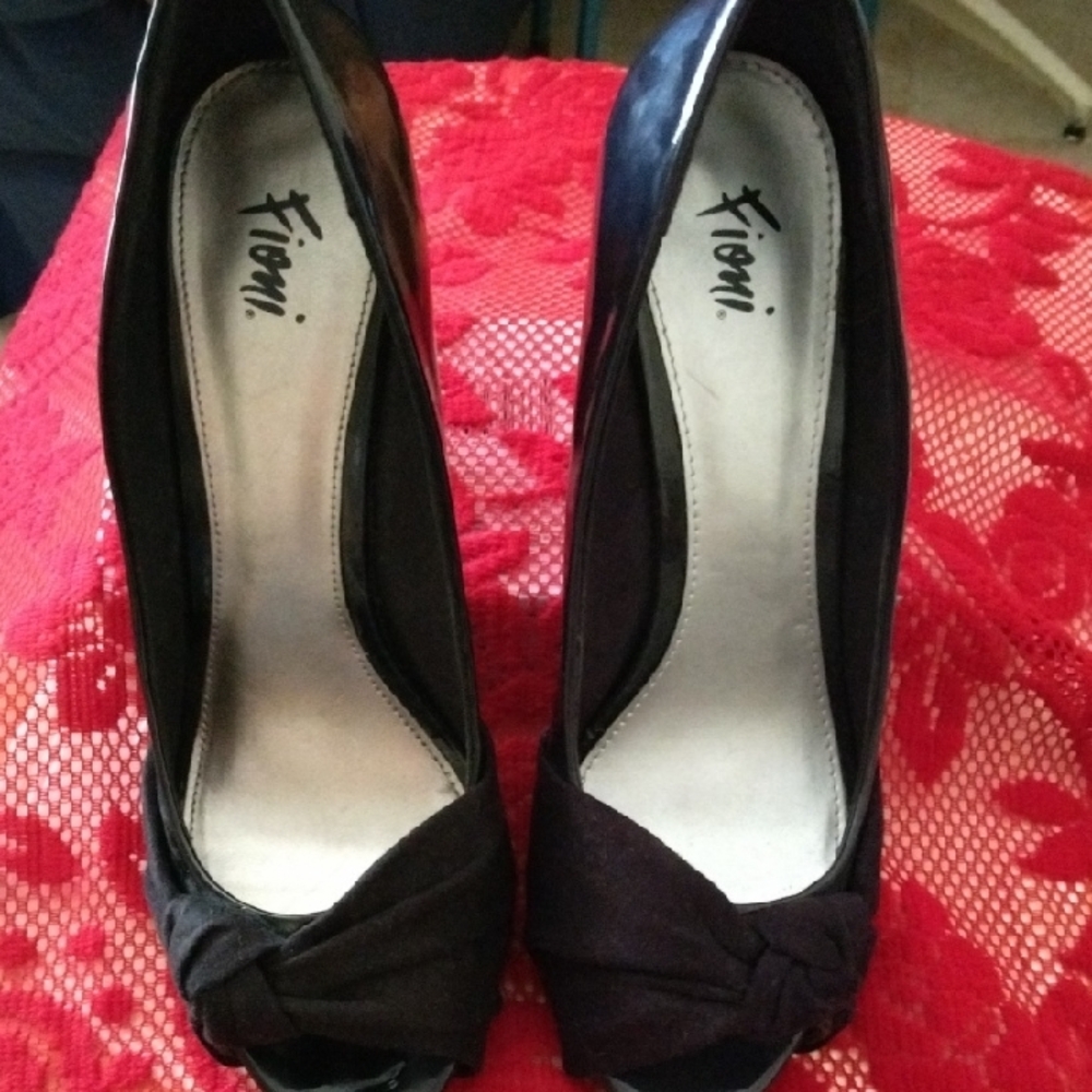 FIONI Clothing Elegant Black Peep Toe Heels